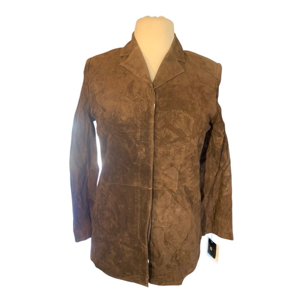Vintage Yvonne Marie Suede Brown Leather Jacket 10